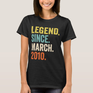 13 Jahre alte Junge Legende seit März 2010 13. Geb T-Shirt