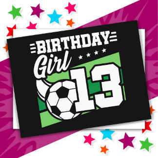 13 Jahre alter Fußball 13. Geburtstagskind Postkarte
