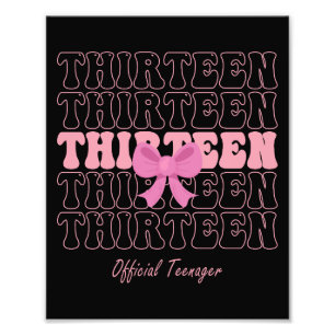 13 Jahre alter rosa Coquette Bow Offizieller Teena Fotodruck