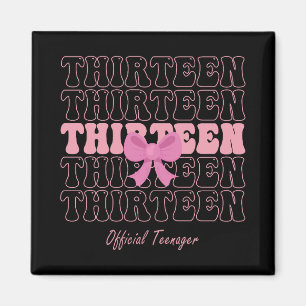 13 Jahre alter rosa Coquette Bow Offizieller Teena Magnet