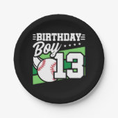 13 Jahre altes Baseball Party Thema 13. Geburtstag Pappteller (Vorderseite)