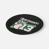 13 Jahre altes Baseball Party Thema 13. Geburtstag Pappteller (Schrägansicht)