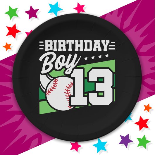 13 Jahre altes Baseball Party Thema 13. Geburtstag Pappteller