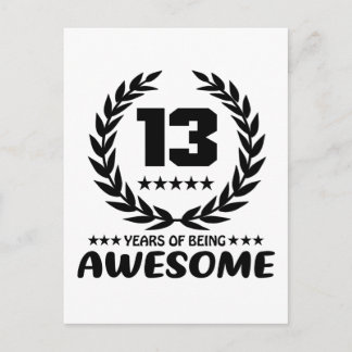13 Jahre Awesome sein Postkarte