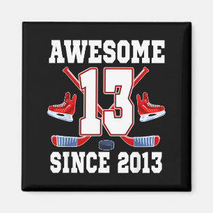 13 Jahre großartig seit 2013 Hockey-Themen-Geburts Magnet