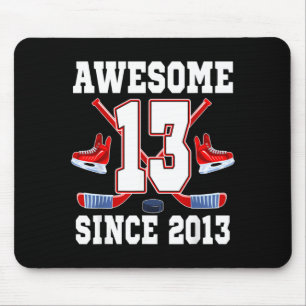 13 Jahre großartig seit 2013 Hockey-Themen-Geburts Mousepad
