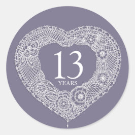 13 Jahre Hochzeitstag Runder Aufkleber
