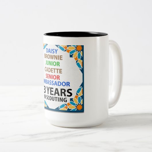 13 Jahre Pfadfinder-Tasse für Mädchen Zweifarbige Tasse (VorderseiteRechts)