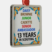 13 Jahre Pfadfinderin für Girls Metal Ornament (Rechts)