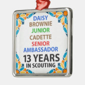 13 Jahre Pfadfinderin für Girls Metal Ornament (Links)