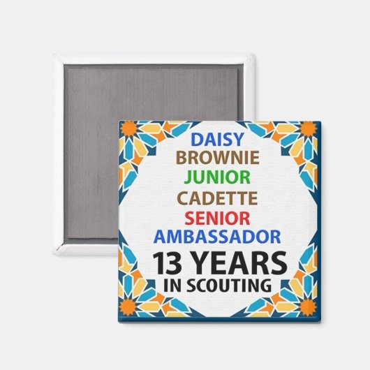 13 Jahre Pfadfindermagnet Magnet (Vorderseite/Rückseite)