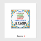 13 Jahre Pfadfindersticker Aufkleber (Blatt)