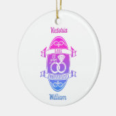 13 Jahre traditioneller Spitzenplatz 13. Hochzeits Keramik Ornament (Links)