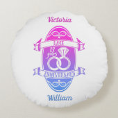 13 Jahre traditioneller Spitzenplatz 13. Hochzeits Rundes Kissen (Rückseite)