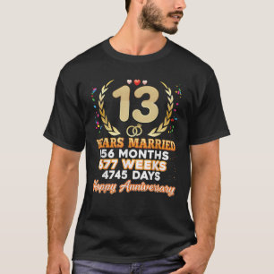 13 Jahre Verheiratet Happy 13. Wedding Anniversary T-Shirt