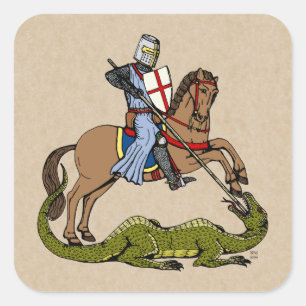 13. Jahrhundert Saint George Quadratischer Aufkleber
