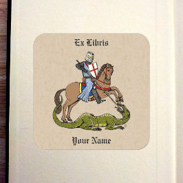 13. Jahrhundert Saint George und das Dragon Buchze Quadratischer Aufkleber