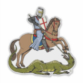 13. Jahrhundert Saint George und der Drache Aufkleber (Vorderseite)