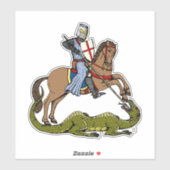 13. Jahrhundert Saint George und der Drache Aufkleber (Blatt)