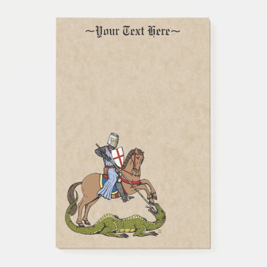 13. Jahrhundert Saint George und der Drache Post-it Klebezettel (Vorderseite)