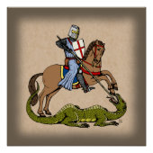 13. Jahrhundert Saint George und der Drache Poster (Vorderseite)