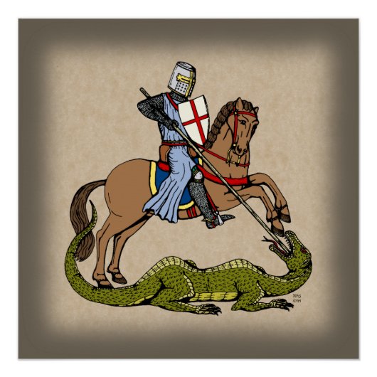 13. Jahrhundert Saint George und der Drache Poster (Vorderseite)