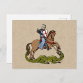 13. Jahrhundert Saint George und der Drache Postkarte (Vorne/Hinten)