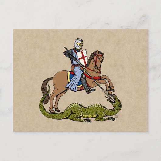 13. Jahrhundert Saint George und der Drache Postkarte (Vorderseite)