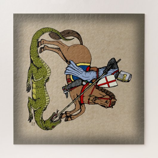 13. Jahrhundert Saint George und der Drache Puzzle (Horizontal)