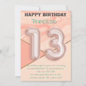 13-jährige Mädchen Happy Birthday Card (Rückseite)