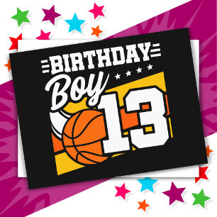 13-jähriger Basketball-Party 13. Geburtstag Junge Postkarte