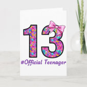 13-jähriger Coquette-Bow offizieller Teenager 13.  Karte (Vorderseite)