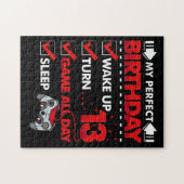 13-jähriger Gamer Boy 13. Perfect Birthday Gaming Puzzle (Horizontal)