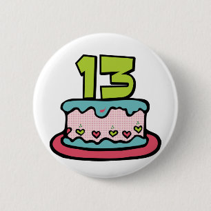 13-jähriger Geburtstagskuchen Button
