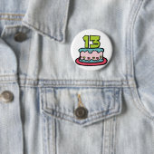 13-jähriger Geburtstagskuchen Button (Beispiel)