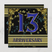 13-jähriges Black and Gold Party Einladung (Vorne/Hinten)