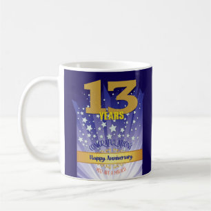 13-jähriges CUSTOM Recovery-Jubiläum Fett gedruckt Kaffeetasse