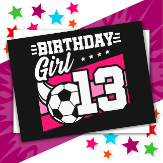 13-jähriges Fußball-Mädchen zum 13. Geburtstag Postkarte