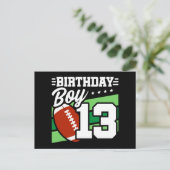 13-jähriges Party Thema 13. Geburtstag Junge Postkarte (Stehend Vorderseite)