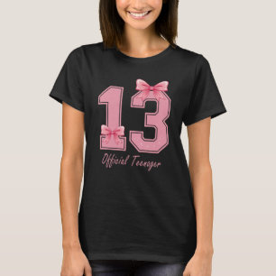 13-jähriges rosa Coquette-Bow - Offizieller Teenag T-Shirt