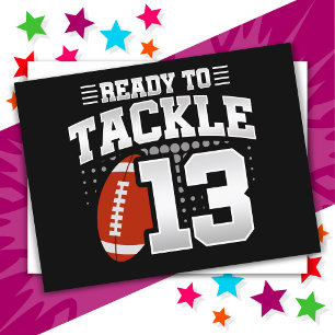 13-jähriges Tackle Football Party 13. Geburtstag Postkarte
