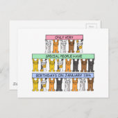 13. Januar Geburtstagskatzen Postkarte (Vorne/Hinten)