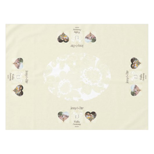 13. Jubiläum 2 Fotos Lace-like Linen Tischdecke (Vorderseite (Horizontal))