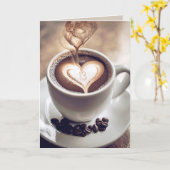 13. Jubiläum Kaffee mit Herz Karte (Gelbe Blume)