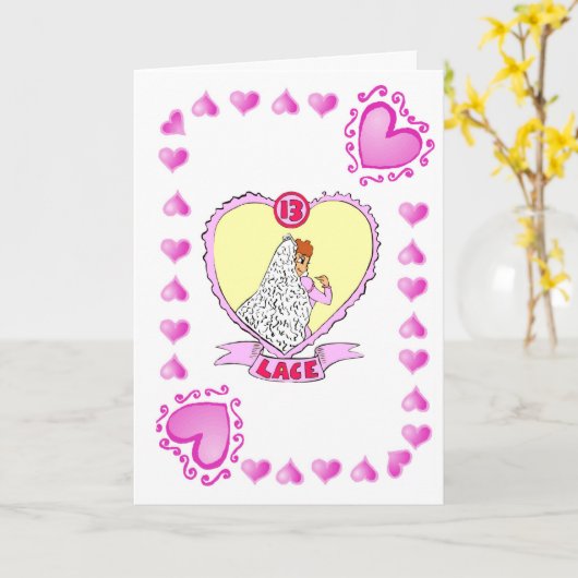 13. Jubiläum - Spitze Karte (Gelbe Blume)