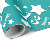 13. Jugendlich Geburtstag HAT den AQUAMARINEN Geschenkpapier (Rolleneckpunkt)