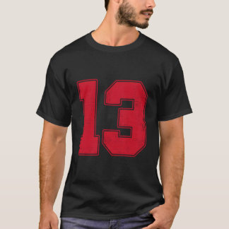 #13 Kontur Nr. 13 Varsity Fan Sports Team Gray T-Shirt