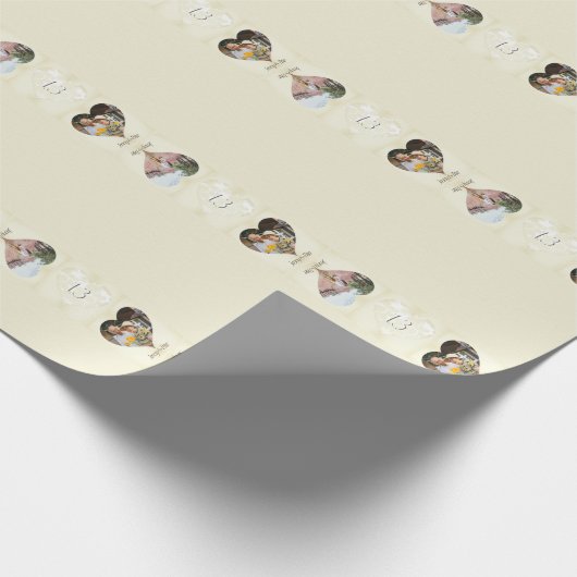 13. Lace-like 2 Fotos Heart Frames Geschenkpapier (Ecke)