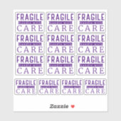 13 Lila, fragiler Umgang mit kleinen und mittleren Aufkleber (Blatt)