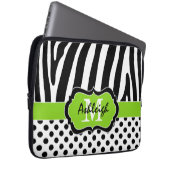 13" Limoner schwarzer Zebra Stripes Laptopschutzhülle (Vorne Rechts)
